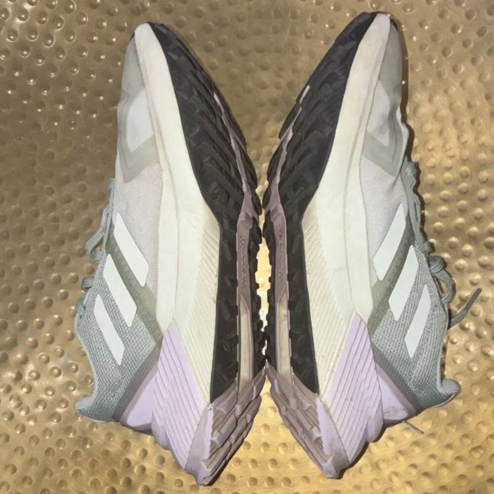 adidas Womens Terrex Green Lavender Solid Low Top Lace-Up Sneakers Sz 5
